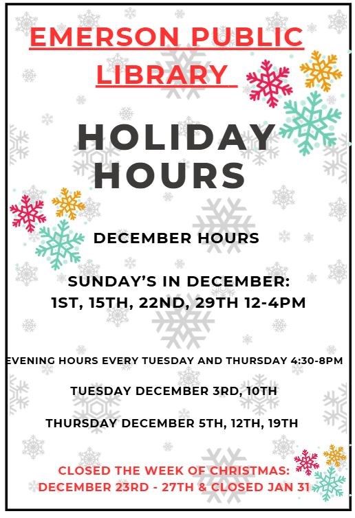 December Library Hours