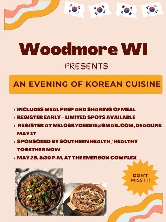 Woodmore WI Korean Cuisine Night