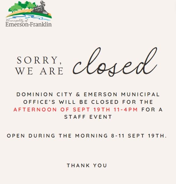 Municipal Office Closed