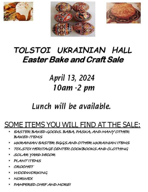 Tolstoi Ukrainian Easter Bake / Craft Sale