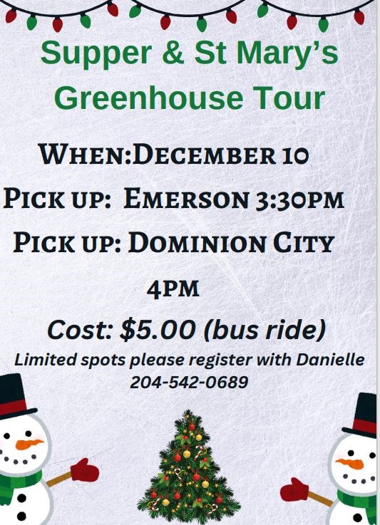 Bus Trip - Greenhouse and Supper
