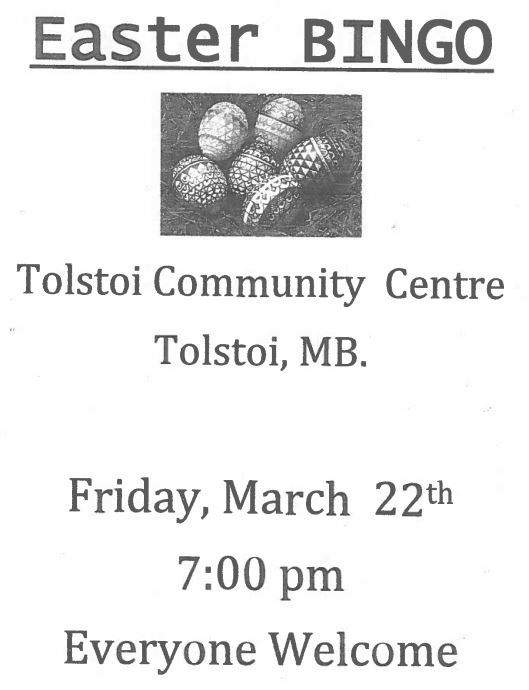 Easter Bingo - Tolstoi Community Center