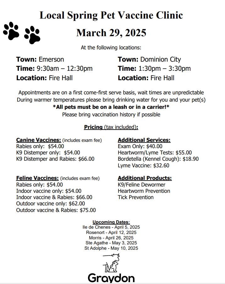 Local Spring Pet Vaccine Clinic